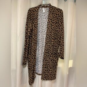 Animal print knee length lightweight sweater